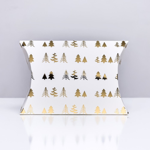 Коробка подарочная новогодняя Ёлки 15×11×3см