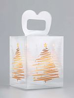 Коробка новогодняя ПВХ Ёлочка 12×12×15 см