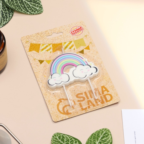 Свеча для торта "Радужные облака", разноцветная фото 2 Свеча для торта "Радужные облака", разноцветная фото 2