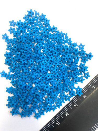 Посыпка сахарная Звездочка с вырезом внутри, Синяя, 5мм, 45гр