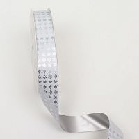 Лента для декора и подарков, серебряные снежинки, 2 см × 45 м