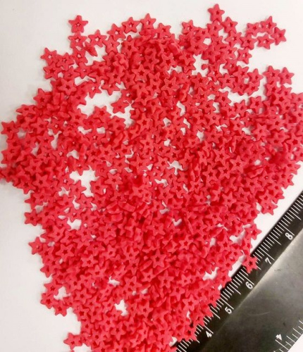 Посыпка сахарная Звездочка с вырезом внутри, Красная, 5мм, 45гр Посыпка сахарная Звездочка с вырезом внутри, Красная, 5мм, 45гр