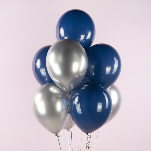 Воздушный шар латексный Серебро, хром фото 2