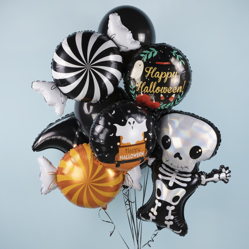 Воздушный шар фольгированный Круг Хэллоуин (приведение и тыквы) фото 2 Воздушный шар фольгированный Круг Хэллоуин (приведение и тыквы) фото 2