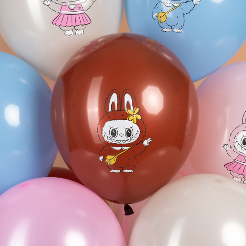 Воздушный шар латексный Плюшевые Эльфы, Милые друзья, ассорти, пастель фото 2