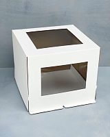 Коробка для торта 30x30x25 см 2 окна