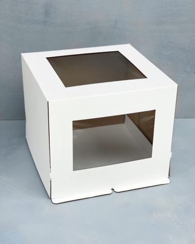 Коробка для торта 30x30x25 см 2 окна