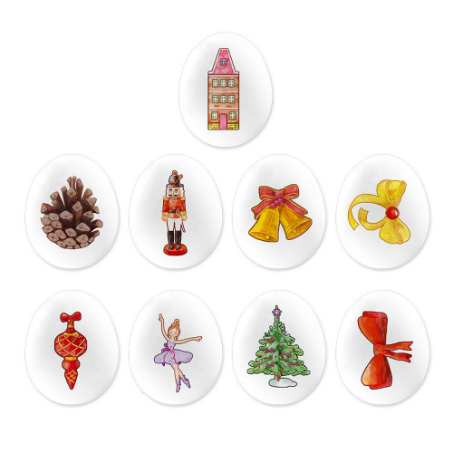Медальоны сахарные мини Новый год, 20шт