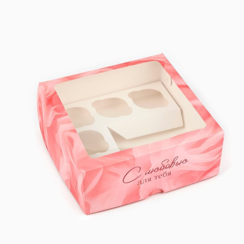 Коробка для 5 капкейков и Бенто «С любовью для тебя», 25×25×10см фото 3