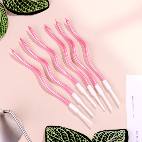 Свечи для торта витые "Серпантин" 6 шт, розовый блик фото 2 Свечи для торта витые "Серпантин" 6 шт, розовый блик фото 2