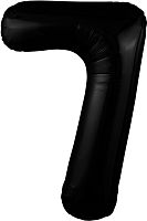 Воздушный шар фольгированный Цифра 7 Slim, Черный блеск
