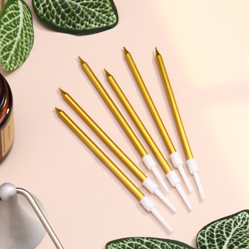 Свечи в торт "Шайн", 6 шт, 10 см, золотой металлик фото 2 Свечи в торт "Шайн", 6 шт, 10 см, золотой металлик фото 2