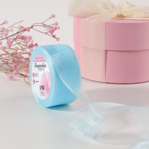 Лента капроновая, голубой 40мм, 20м фото 3