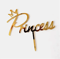 Топпер на шпажке Princess, золото 9*14 см