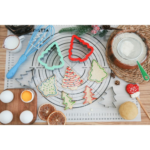 Форма для печенья Ёлочка, металл, 6.5×8×1.5 см, серебристая фото 2 Форма для печенья Ёлочка, металл, 6.5×8×1.5 см, серебристая фото 2