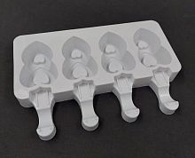 Форма для мороженого Сердца двойные 4*6см 4в1, силикон