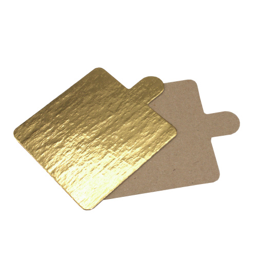 Подложка для пирожного квадрат, 75x75 мм толщина 0,8мм, с ручкой Подложка для пирожного квадрат, 75x75 мм толщина 0,8мм, с ручкой