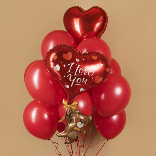 Воздушный шар латексный Красный, пастель фото 2