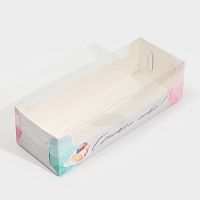 Коробка для кекса с PVC крышкой, «Счастье есть!», 30 х 8 х 11 см