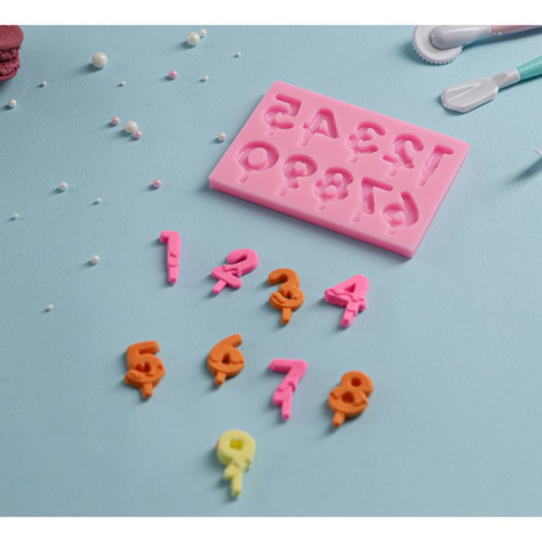 Молд силиконовый Цифры для торта, силикон, 9.5×6.5×0.4 см фото 2 Молд силиконовый Цифры для торта, силикон, 9.5×6.5×0.4 см фото 2