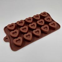 Форма для шоколада Сердце с начинкой 15в1, силикон 10,5*21см