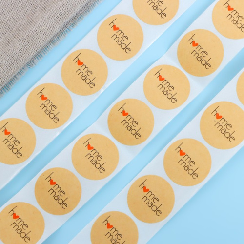 Наклейки крафт Hand Made 2,5*2,5см, 500шт рулон