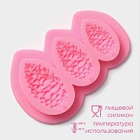 Молд новогодний Шишки, силикон, 10.5×7 см, розовый