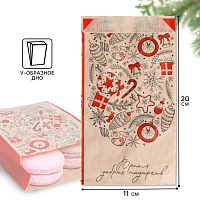 Пакет бумажный фасовочный новогодний, крафт, Время добрых подарков, 20×11×4 см