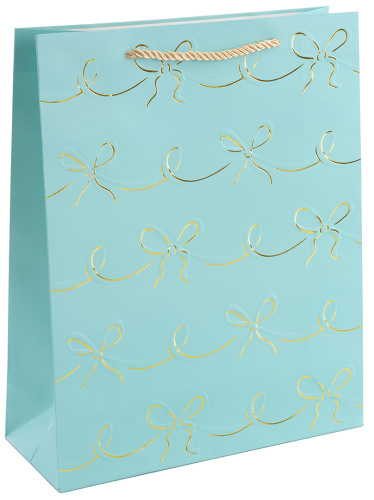 Пакет подарочный, Милые бантики, Бирюзовый, металлик, 41,5*30*12см Пакет подарочный, Милые бантики, Бирюзовый, металлик, 41,5*30*12см