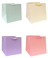 Пакет подарочный КУБ 22*22*22см, пастельные оттенки, без окна