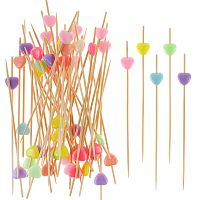 Пики-топперы Сердце, ассорти, 12см, 50шт