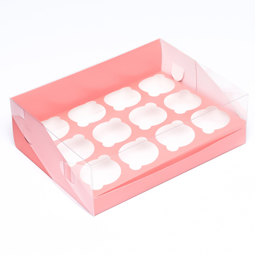 Коробка для 12 капкейков 31×23.5×10 , Розовая фото 2 Коробка для 12 капкейков 31×23.5×10 , Розовая фото 2