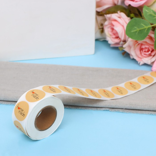 Наклейки крафт Hand Made 2,5*2,5см, 500шт рулон фото 3