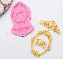 Силиконовый молд Рамка, лепнина, сердца 12,5х8,2 см