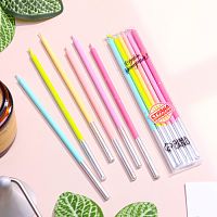 Свечи в торт "Исполнение желаний", 15 см, разноцветные, 6 штук