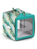 Коробка для торта, сундук, Мрамор, 20×20×20 см