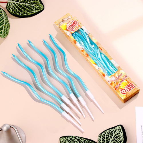 Свечи для торта витые "Серпантин" 6 шт, небесно-голубые фото 3 Свечи для торта витые "Серпантин" 6 шт, небесно-голубые фото 3