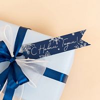 Бирка для оформления С Новым Годом! (снежинки), Синий, 2,6*10,6 см, 20 шт — купить в нашем магазине для кондитеров в Москве