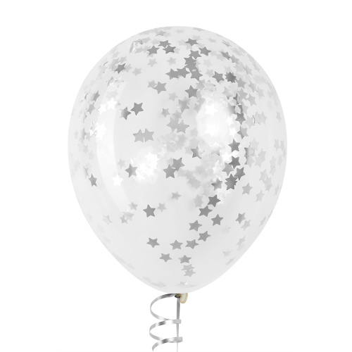 Воздушный шар латексный прозрачный кристалл с блестками внутри фото 3