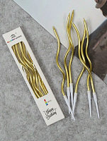 Свечи для торта витые Серпантин, 6 шт, золото