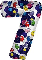 Воздушный шар фольгированный Цифра 7 Космонавтики