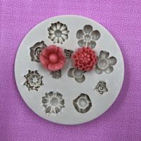 Молд Цветочки микс 11в1, силикон 8,1*1см