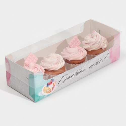 Коробка для рулета с PVC крышкой, «Счастье есть!», 30 х 8 х 11 см фото 2