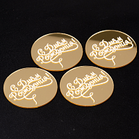 Набор топперов без шпажки С Днем Рождения, вензель, золото, 5см, 4шт