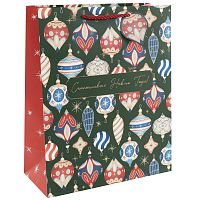 Пакет подарочный Счастливого Нового Года! (елочные шары), металлик, 55*45*20см