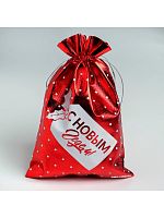 Мешочек подарочный Новогодний подарок, парча, красный, 16*24см