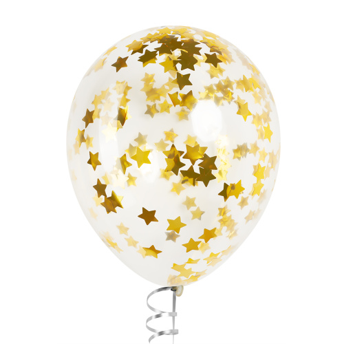 Воздушный шар латексный прозрачный кристалл с блестками внутри фото 4