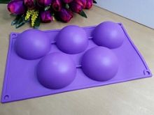 Форма для муссов Полусфера 77мм 5в1, цв. силикон