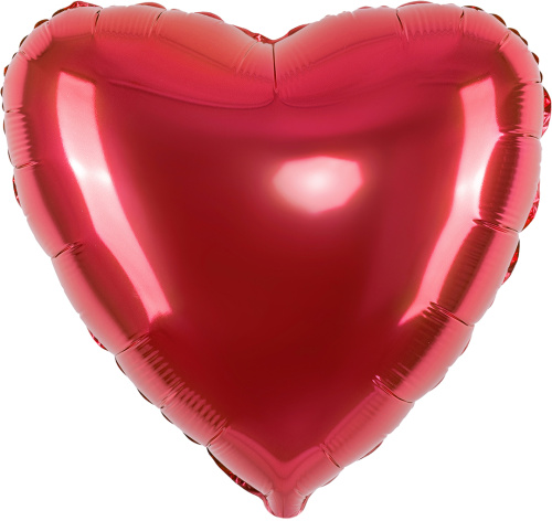 Воздушный шар фольгированный Сердце, Красный, металлик
