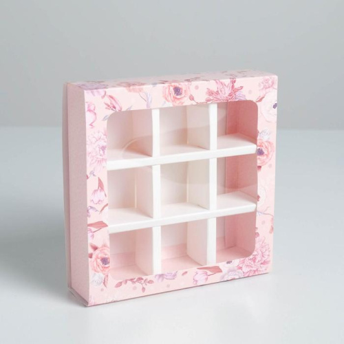 Коробка для конфет, 9 ячеек, Beautiful 14.5 х 14.5 х 3.5 см фото 3 Коробка для конфет, 9 ячеек, Beautiful 14.5 х 14.5 х 3.5 см фото 3